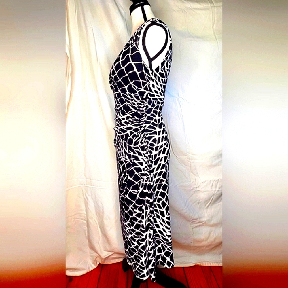 🤍Ralph Lauren🖤 Black and White Midi Dress| Size 2| EUC - Picture 5 of 10